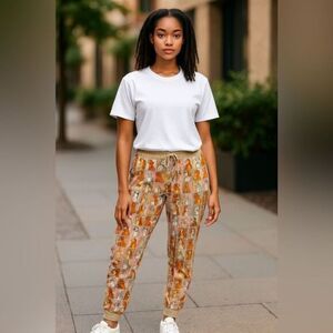 NWT Oak & Ollie Women’s Green Bamboo Dogs Lounge Pajama Pants Tie Waist -Size S